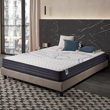naturalex - Perfectsleep Breathable Memory Foam Mattress - 5ft King Size 150x200cm - Viscoelastic Foam HR, Supportive Blue Latex, Skin Friendly Mattress, Reversible Summer Winter, OekoTex Certified