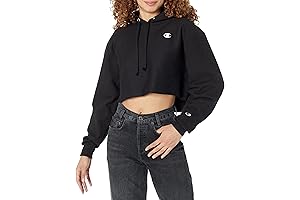 Champion Women's Reverse Weave Cropped Cut-Off Hoodie with Iconic Left Chest C