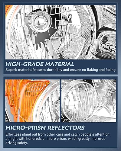 Miniatura 4 de Nilight Conjunto de faros delanteros para Honda CRV (CR-V) 2007 2008 2009 2010 2011 faro negro carcasa ámbar reflector