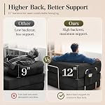 GEARIVY Canapé lit convertible Corduroy Couch Bed 4-in-1 DIY Canapé modulaire combiné pliez la taille du roi Sommeil Sol Cama Lounge Couch pour le salon (Noir, 204CM)