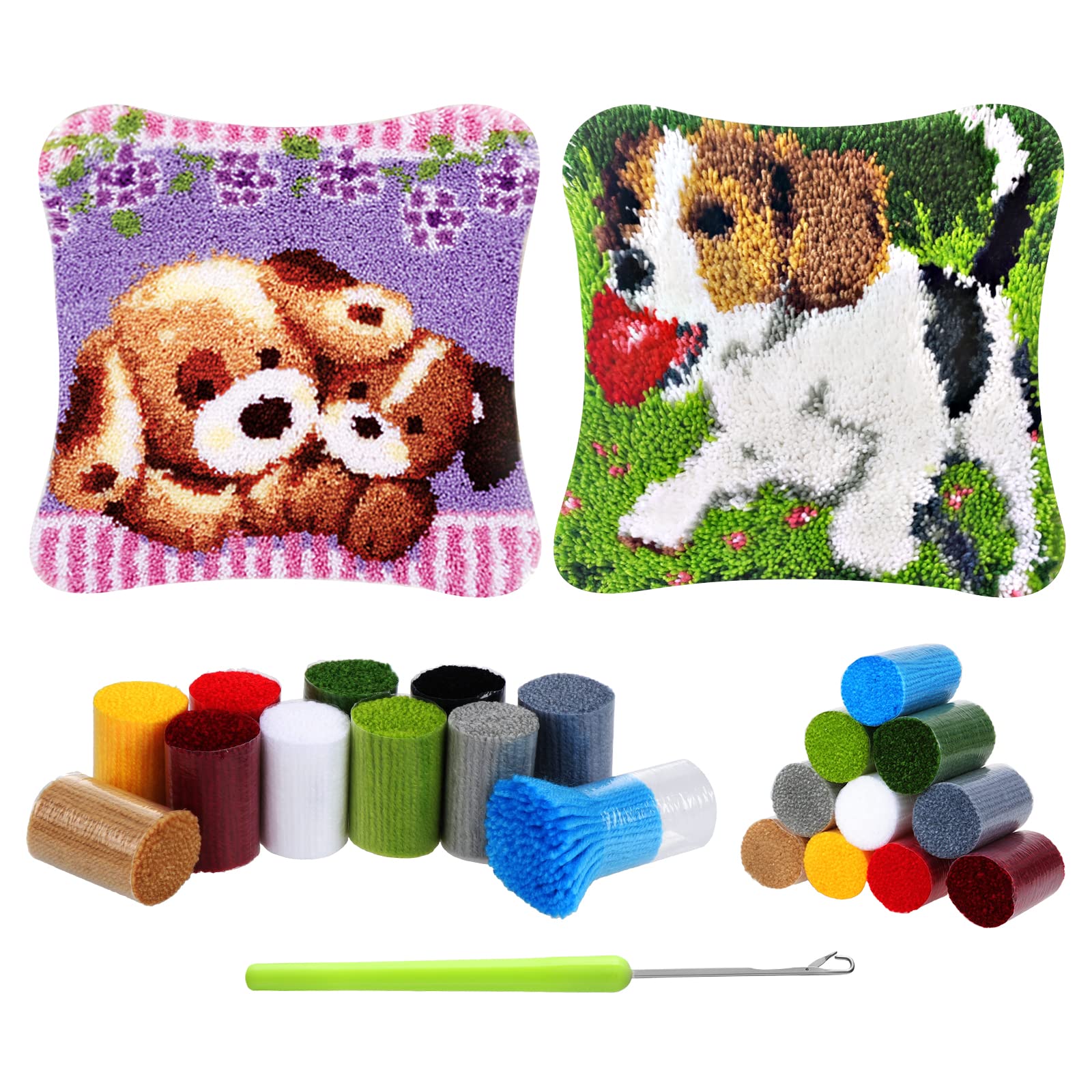 Kinsinder Set di 2 federe per cuscino per cani, set da annodare, per bambini e adulti