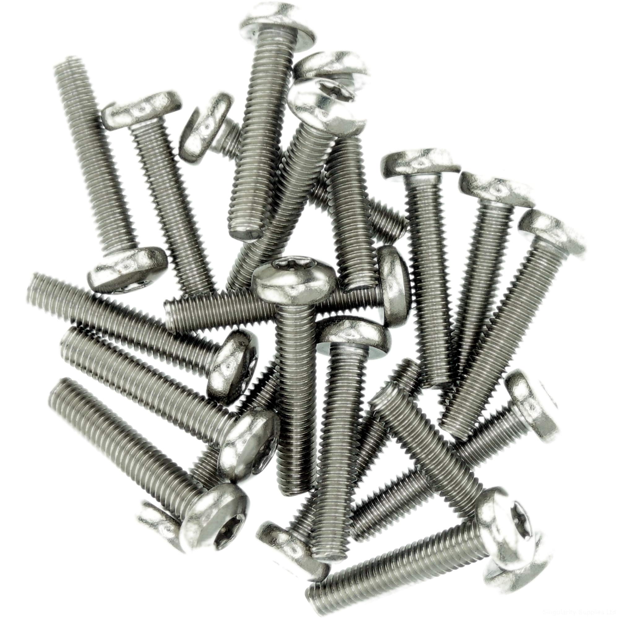 Singularity Supplies M6 (6Mm X 20Mm) Tx Pan Thread Rolling Screw - Stainless Steel (A2) (Pack Of 20)