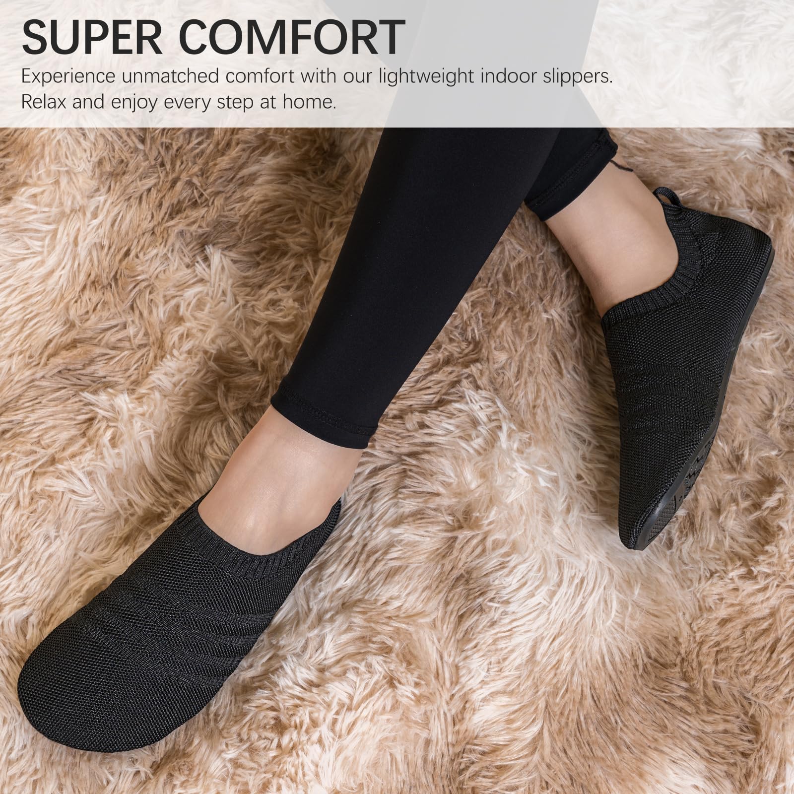 Sosenfer Hausschuhe Herren Damen Barfuss Schuhe Damen Rutschfest Slip on Slipper Flache Barfusshausschuh Home Kuschelige Pantoffel Geschlossen Unisex