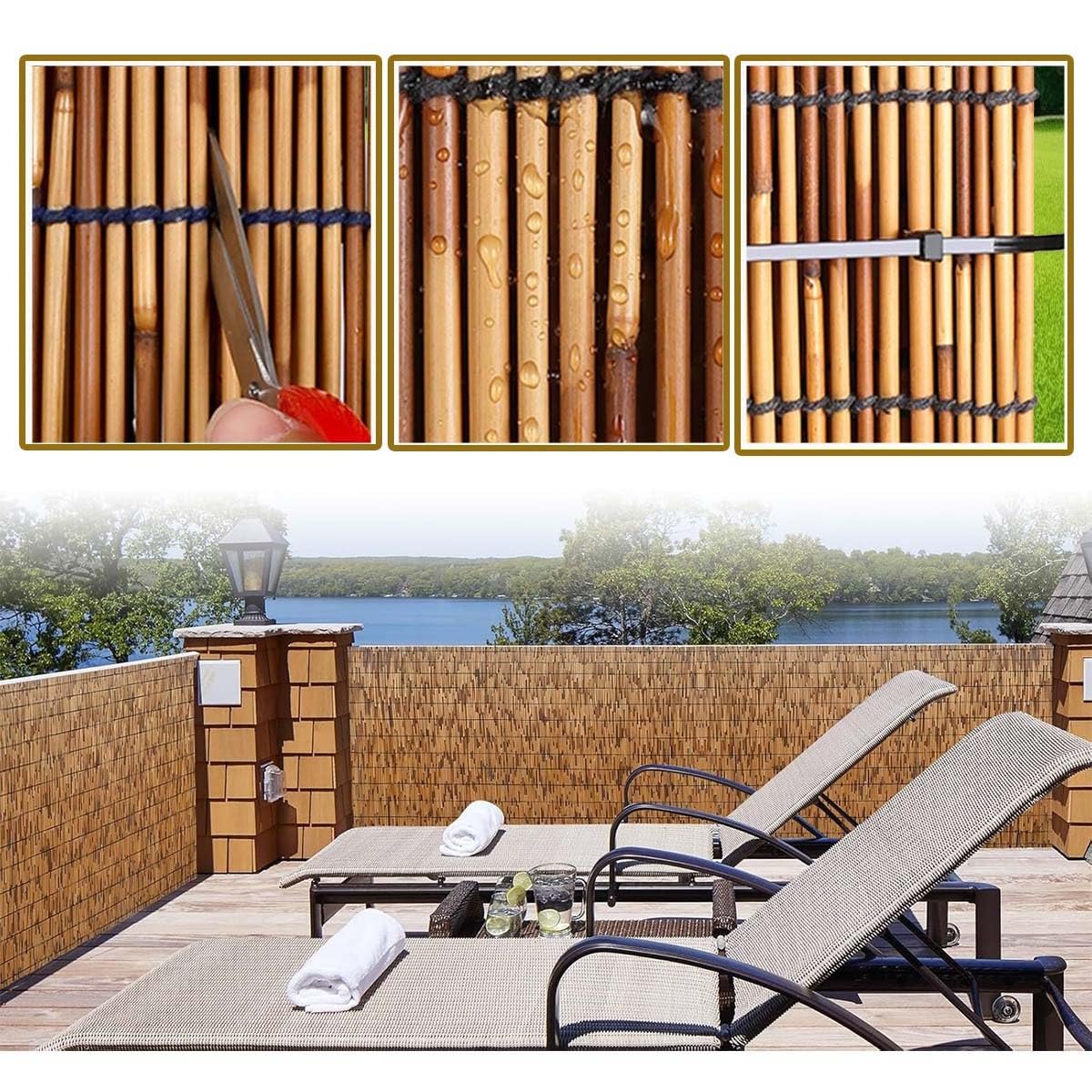 Recinzione Da Giardino In Canne Naturali – Schermo Per Privacy In Bambù – Rotolo Alta Densità Per Esterno, Balcone, Cortile - 2