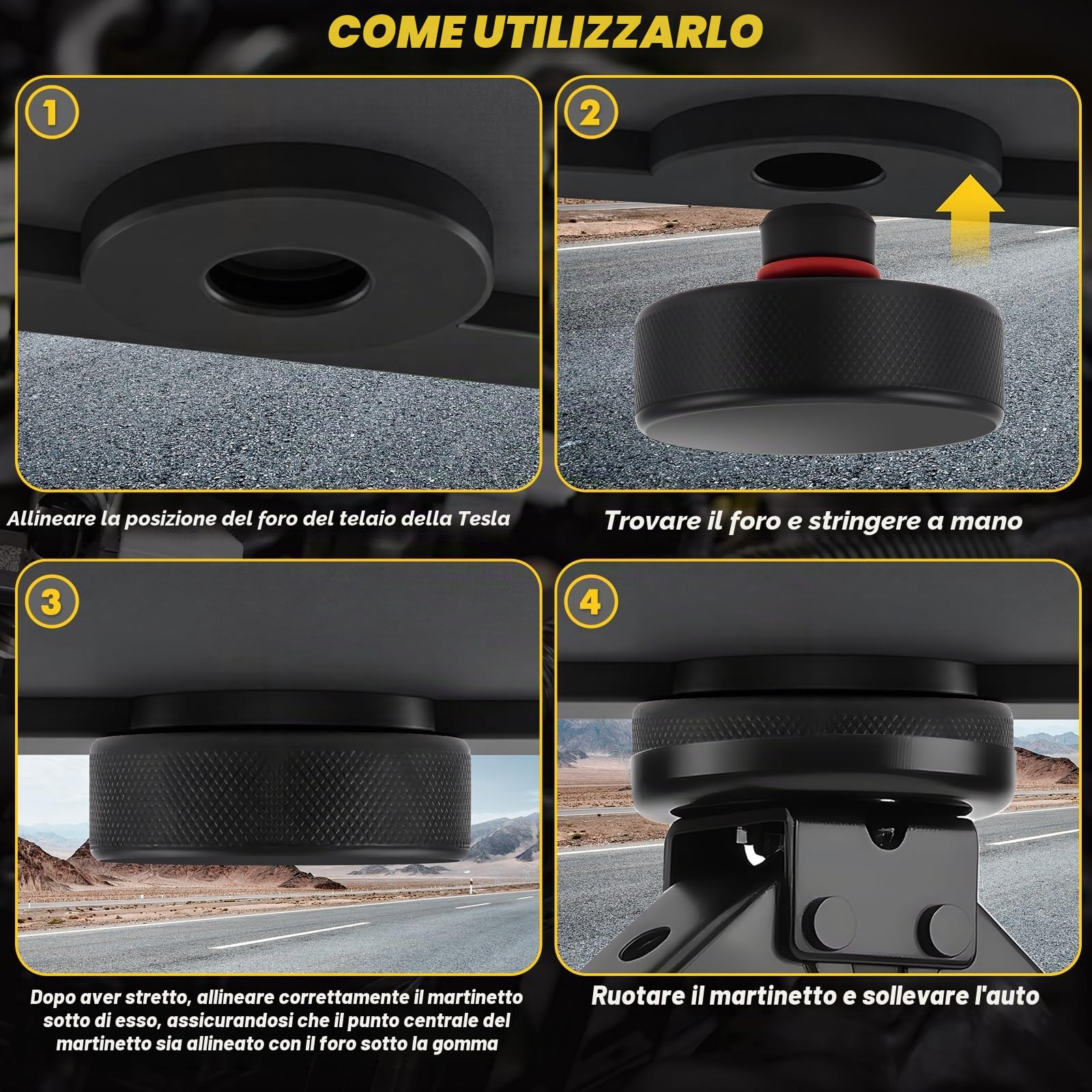 KAOLALI Cric Per Auto 3T/3000kg, Cric Auto Con Universale Tampone In Gomma | Cric a Forbice Per Auto Con Chiave Per Dadi Ruota Portatile, Kit Di Emergenza Per Auto SUV Tesla Model 3/Y/S/X
