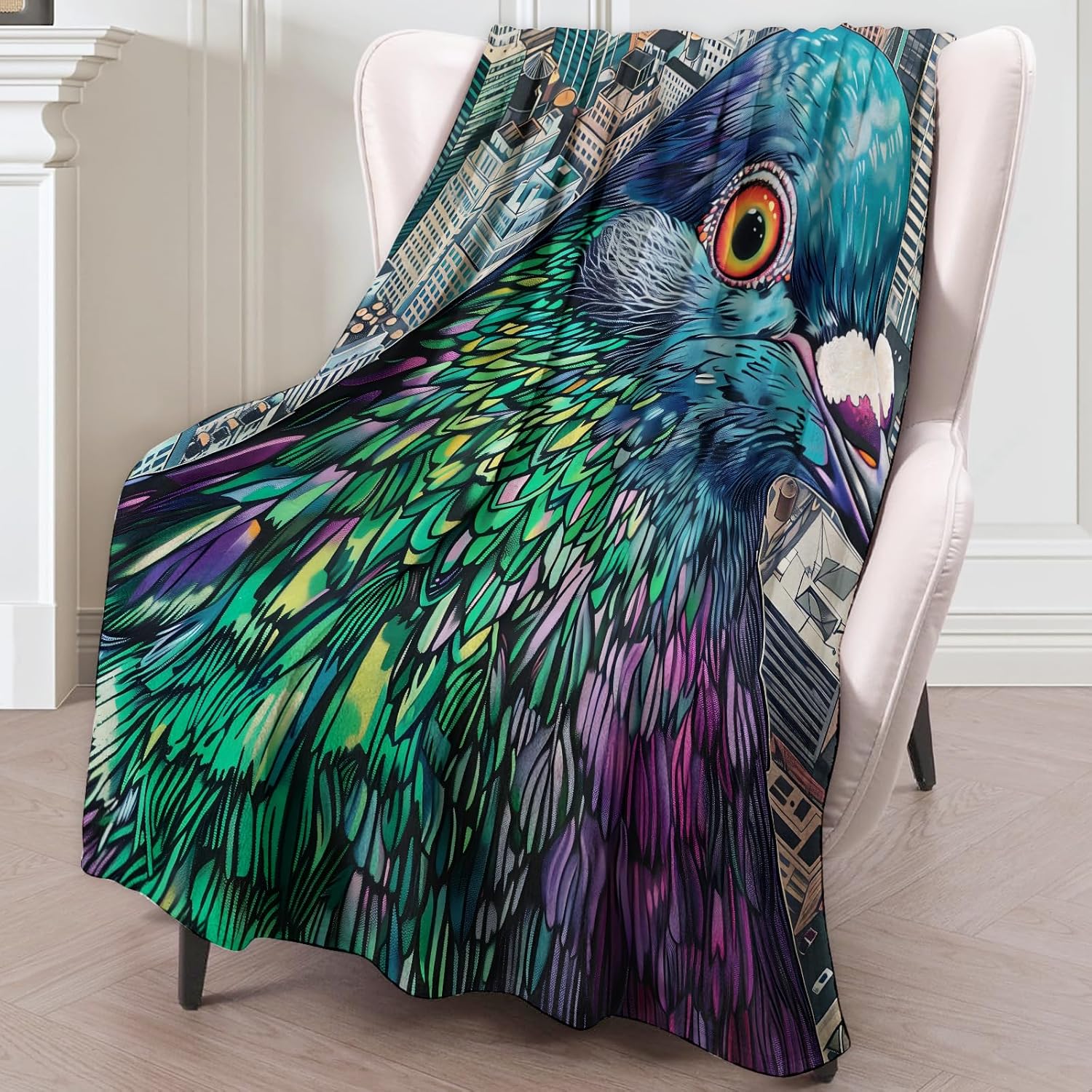Funny Pigeon Blanket - Super Soft, Cozy, Lightweight Flannel Throw - Warm, Anti-Pilling Fuzzy Blanket for Couch, Bed, Office, Travel, Unisex - 50×60in - Image 2