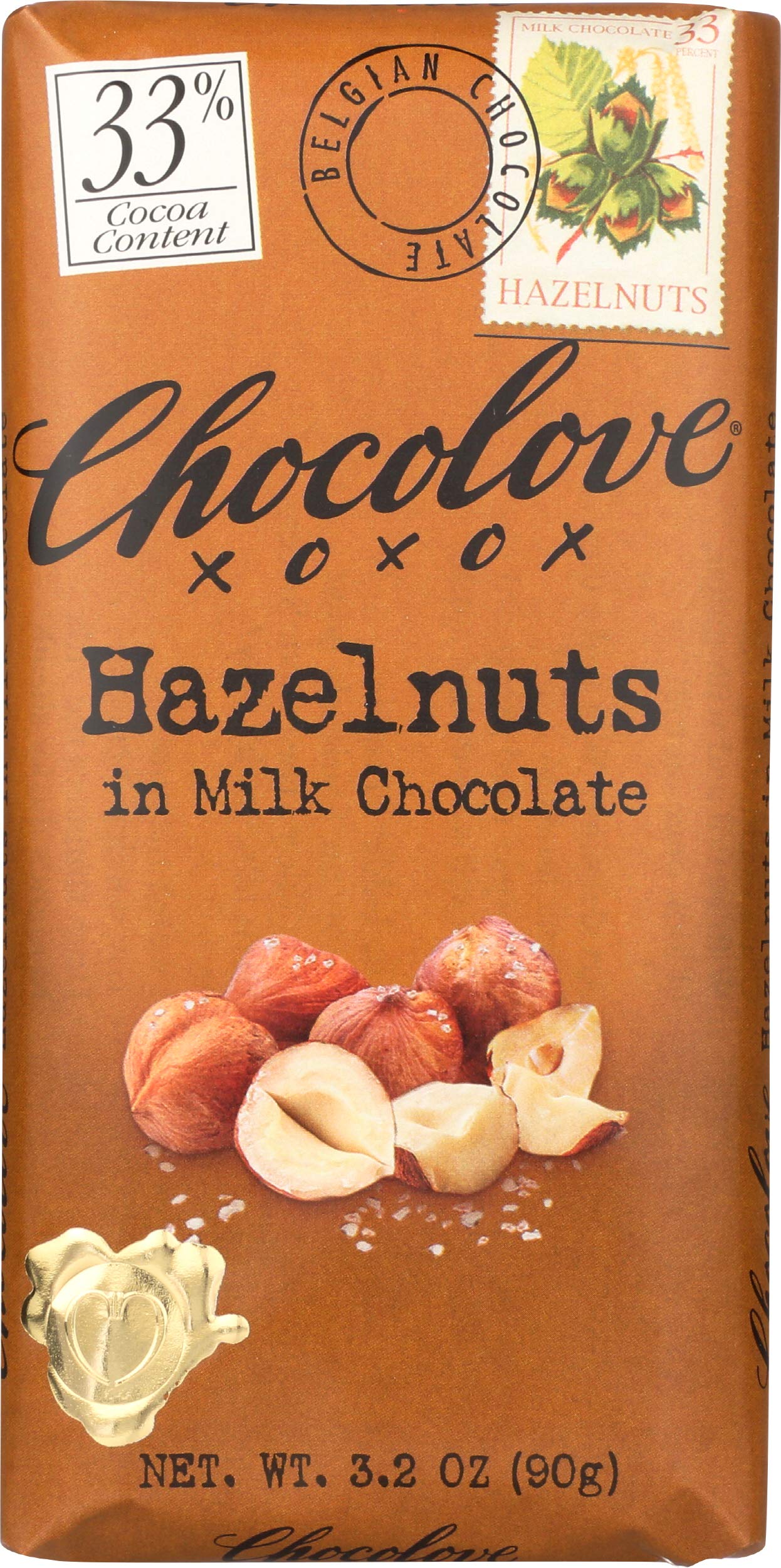 Chocolove Milk Chocolate Bar with Hazelnuts - 3.2 oz2