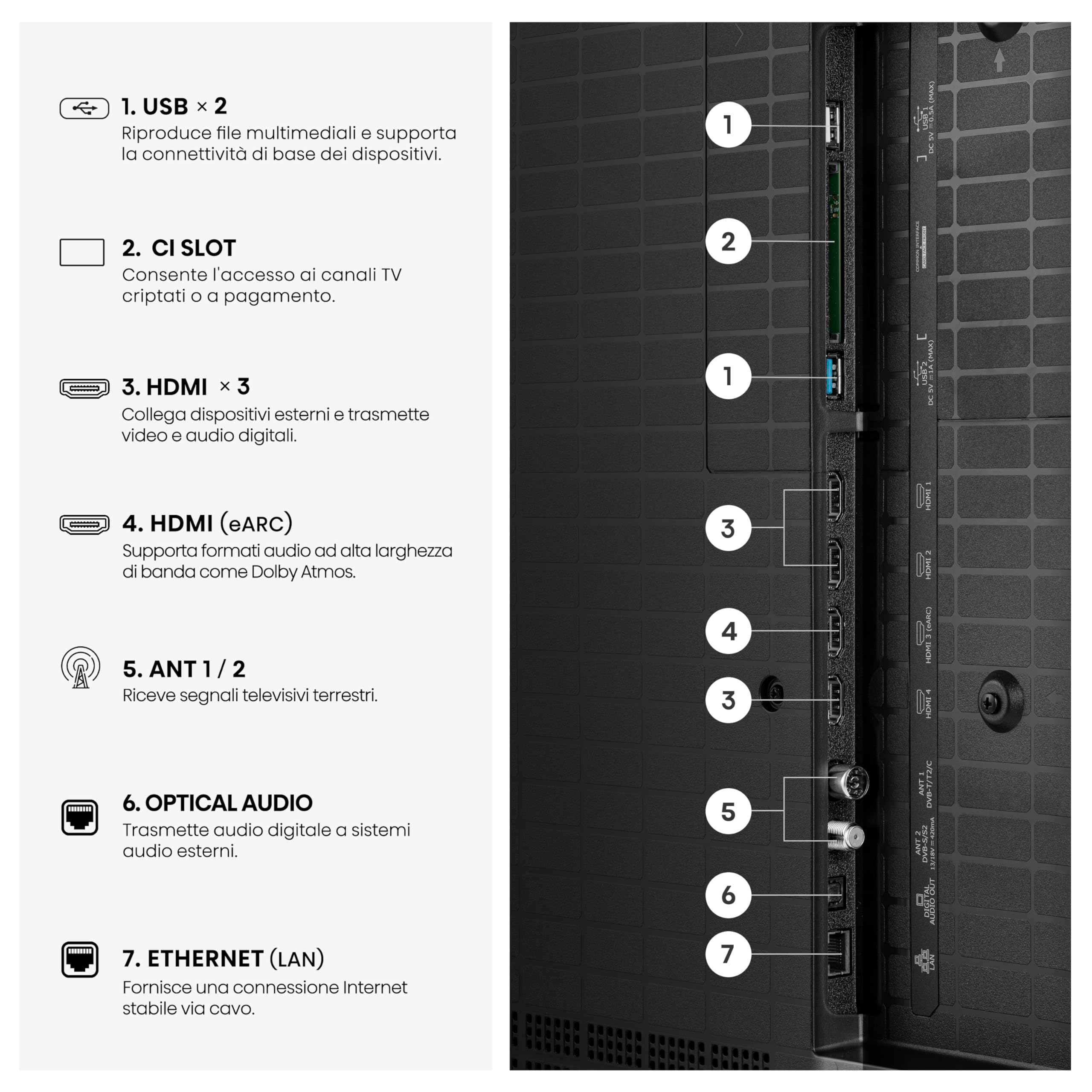 Hisense Smart TV RGB MiniLED 180Hz 55" 4K 55UR8S | Schermo Anti-Riflesso, Dolby Atmos 2.1.2 By Devialet, Dolby Vision IQ, IMAX, VIDAA OS, Wifi 6E, BT, Airplay2, 2026 Model