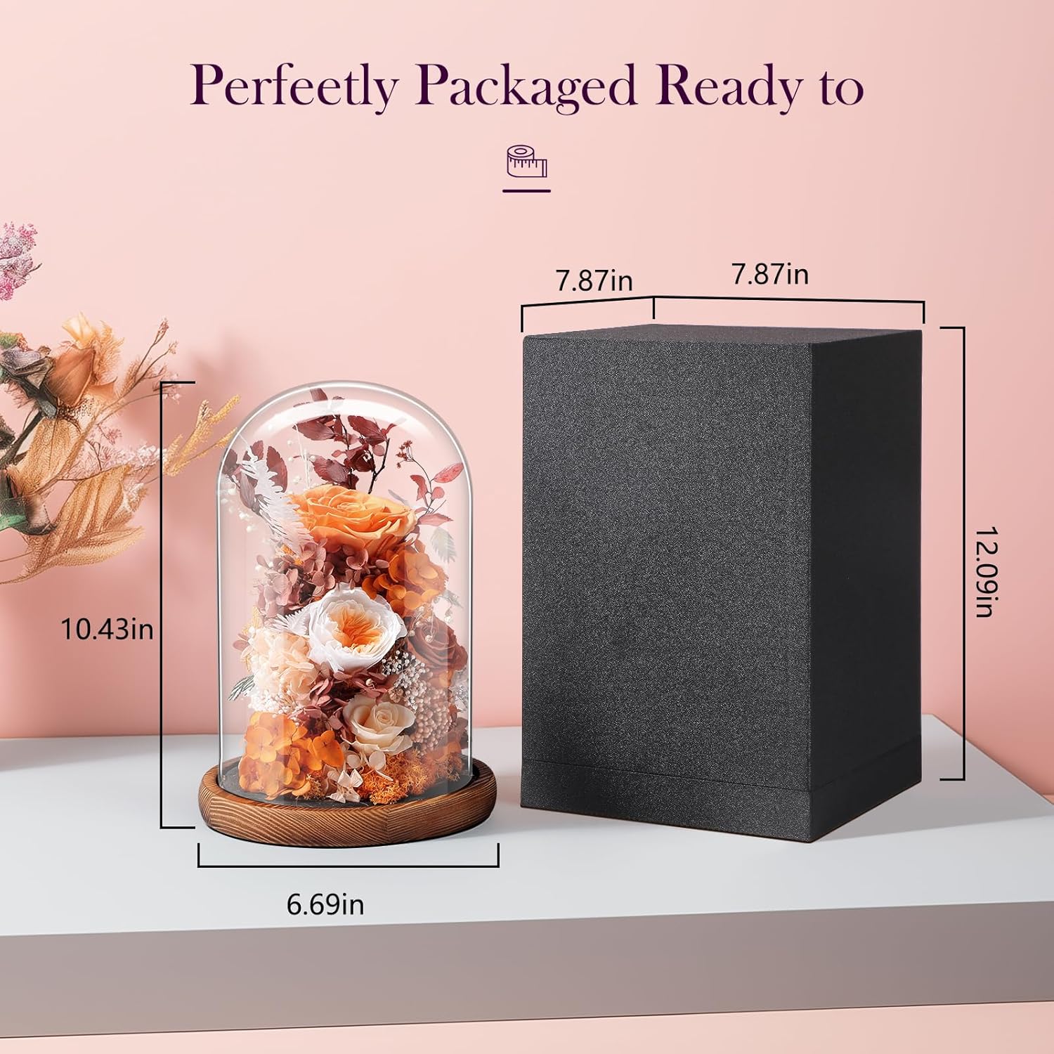 Eternal Rose Sunset Orange Flower Preserved Long Lasting Stable Color Natural Material Symbol of Everlasting Love for Wife Mothers Select Anniversary Rose - Image 6