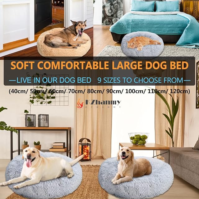 Foto 2 de 7 de KZhanmy Cama de Perros Gatos Grande Pequeño,Cama de Mascotas Calentito Mullida Felpa Cojin Redonda…