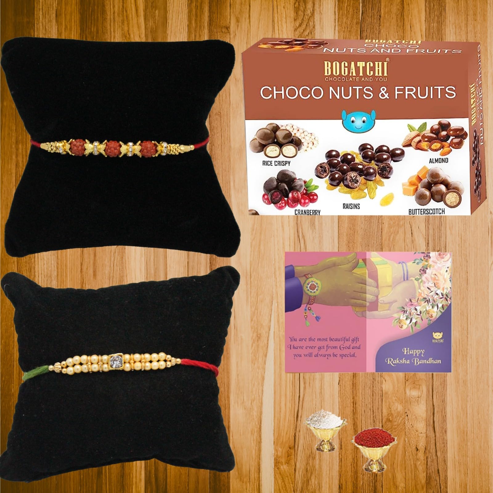 BOGATCHI Rakhi Sweet Chocolate Gift Pack for Brother, Chocolate Coated Assorted Dry Fruits and Nuts, 100g + Free Rakhi Greeting Card + Free Rakhi + Roli Chawal (B07FSSS1PL) Amazon Price History, Amazon Price Tracker