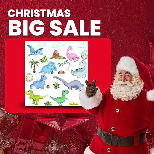 Miniatura 2 de Decoración de habitación de dinosaurios, calcomanías de pared de dinosaurios que brillan en la oscuridad para dormitorio de niños, calcomanías de