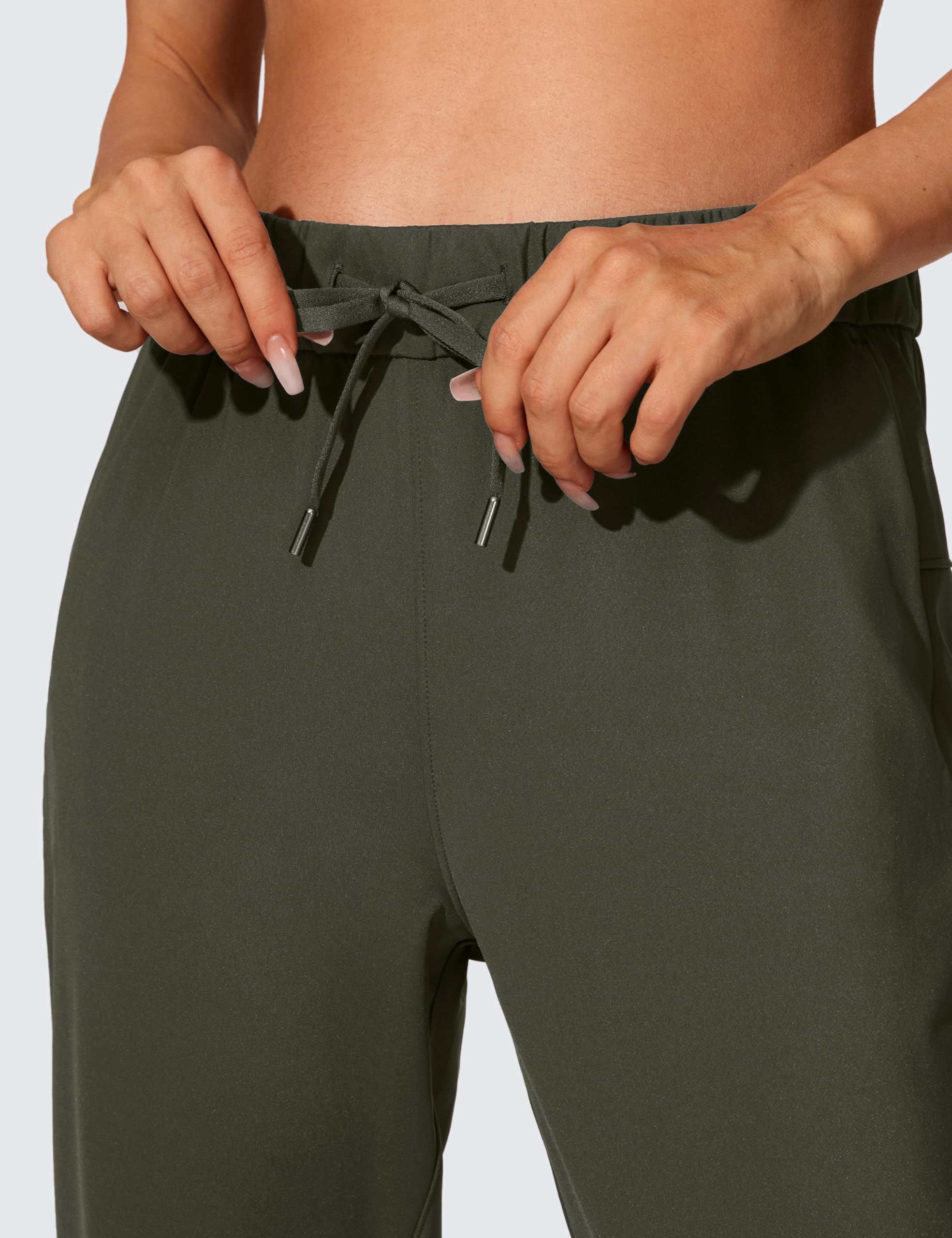 CRZ YOGA Damskie Spodnie Dresowe Ze Stretchem I Sznurkiem Joggers Spodnie Na Co Dzień Z Kieszeniami