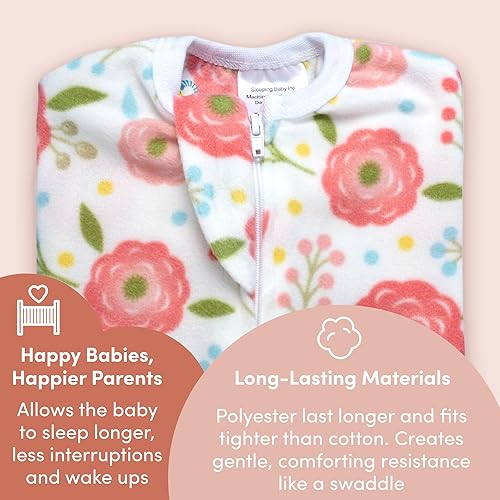 Miniatura 4 de SleepingBaby Zipadee-Zip - Manta de transición para bebé, manta de forro polar con cremallera, Pretty Poppy, XS (3-6 meses)