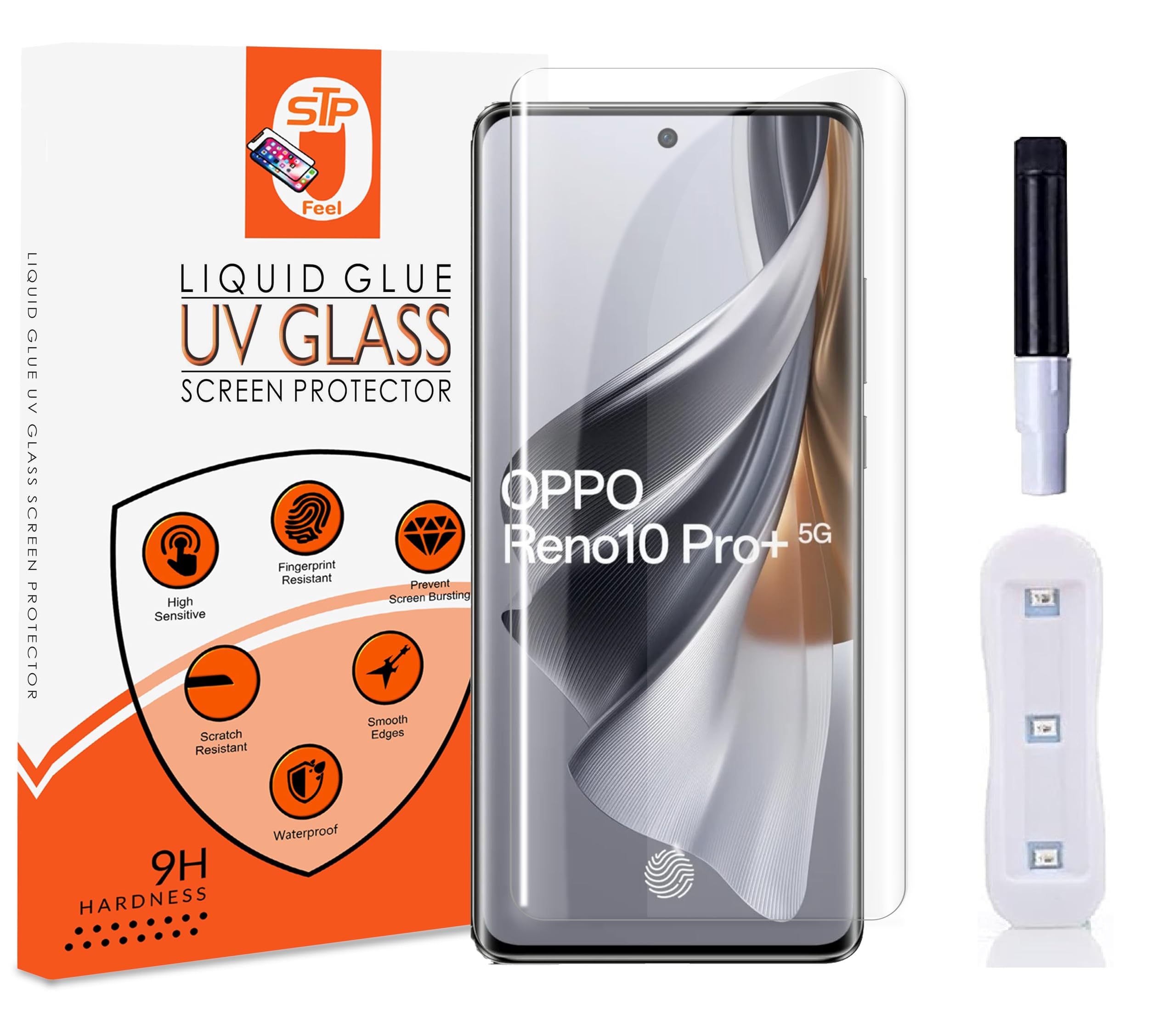 STP FEEL® UV Tempered Glass Screen Protector For Oppo Reno 10 Pro Plus (6.7 Inch) Full Adhesive UV Glue Curved Edge to Edge Case Friendly HD Clarity with easy installation kit (B0CB6HNV44) Amazon Price History, Amazon Price Tracker