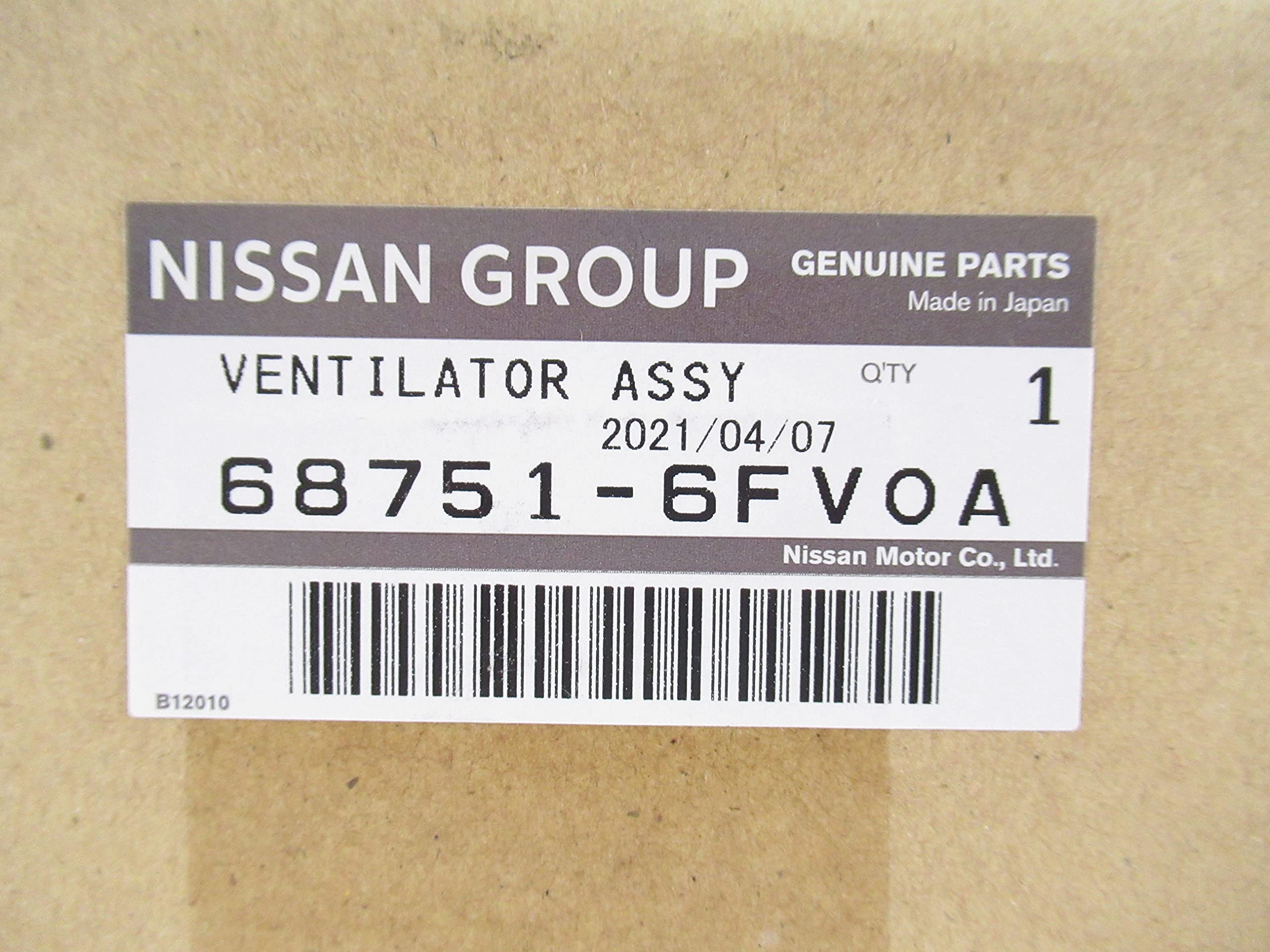 na出品 68760-ZB022 Genuine Nissan #68760ZB022 VENTILATOR Side