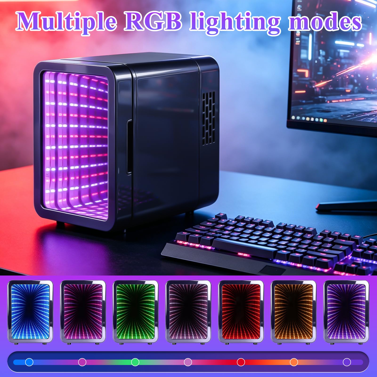 Nevera mini de 4 litros, termoeléctrica, refrigerador cosmético, refrigerador y calor (40 dB, 36 W, CC/AC), pequeño frigorífico portátil silencioso para coche, oficina, dormitorio