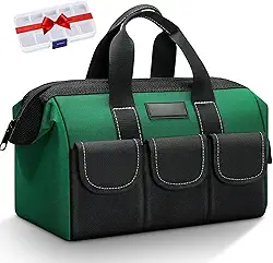 Bolsa de Ferramentas Profissional, com Fundo Rígido à Prova D'água,Equipado com Caixa de Parafusos, Multi-Compartment Large Capacity,Usado para Organização e Armazenamento de Ferramentas