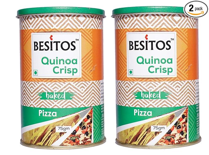 Queens Quinoa Crisps Baked Flavoured with Roasted for Snacks - Pizza (2 x 75g)
