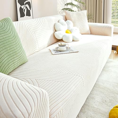 Miniatura 9 de UYSELA Fundas universales de terciopelo para sofá, de alta elasticidad, para sala de estar, funda de sofá jacquard para perros, gatos y mascotas