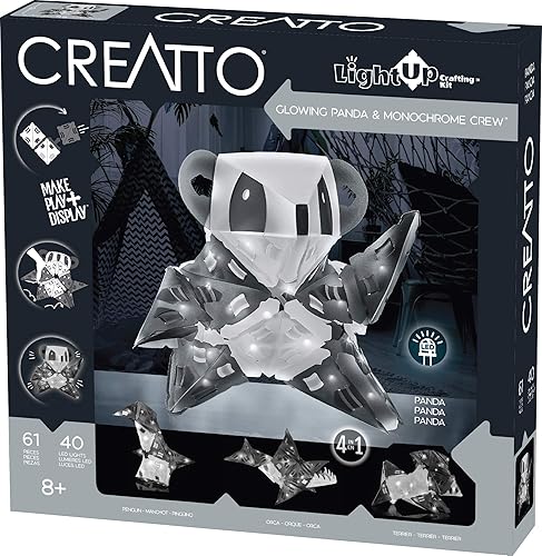 Miniatura 1 de Thames & Kosmos Creatto - Kit de rompecabezas 3D con iluminación de panda brillante y monocromático, incluye piezas de rompecabezas Creatto para