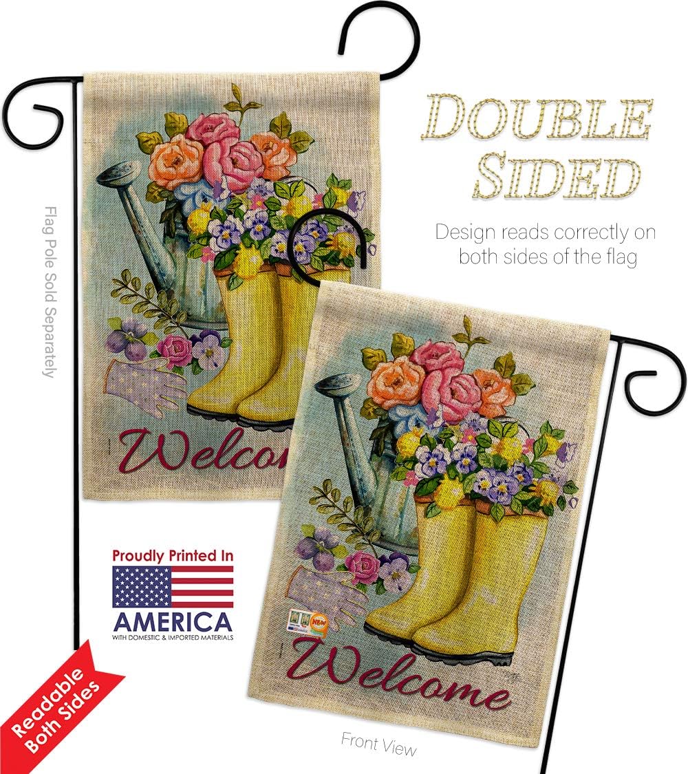 Spring Shower Burlap Burlap Garden Flag Floral Sunflower Tulip Rose Orchid Lilies Season Springtime Flower Wreath Small Decorative Gift Yard House Banner Double-Sided Made In USA 13 X 18.5