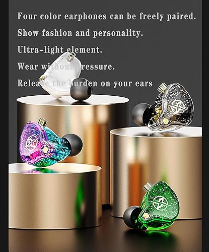 Miniatura 5 de FEDAI Auriculares con monitor intrauditivo DX2, IEM HiFi con cable con 1DD, sonido de graves inmersivos para cantantes, músicos, escenarios,