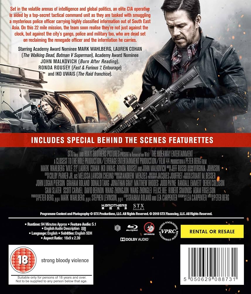 Amazon.com: Mile 22 [Blu-ray] [2018] : Movies & TV