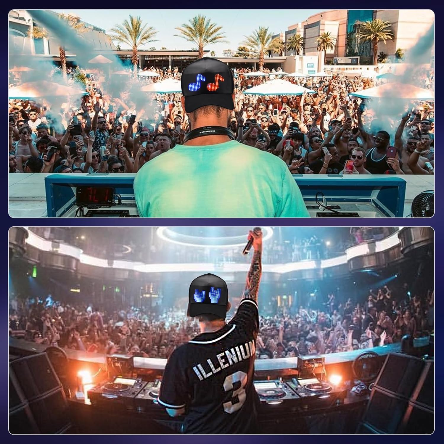 GOTUS LED Hats, LED Display Screen Smart Caps,Bluetooth APP Control,Custom Text, Patterns, Animations for Party Christmas - Image 5