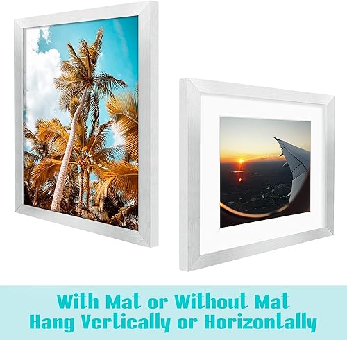 Vista 250 de Frametory, Portarretratos negro de 16 x 20 pulgadas, para fotos de 11 x 14 pulgadas con paspartú, molduras anchas (16 x 20 pulgadas, negro)