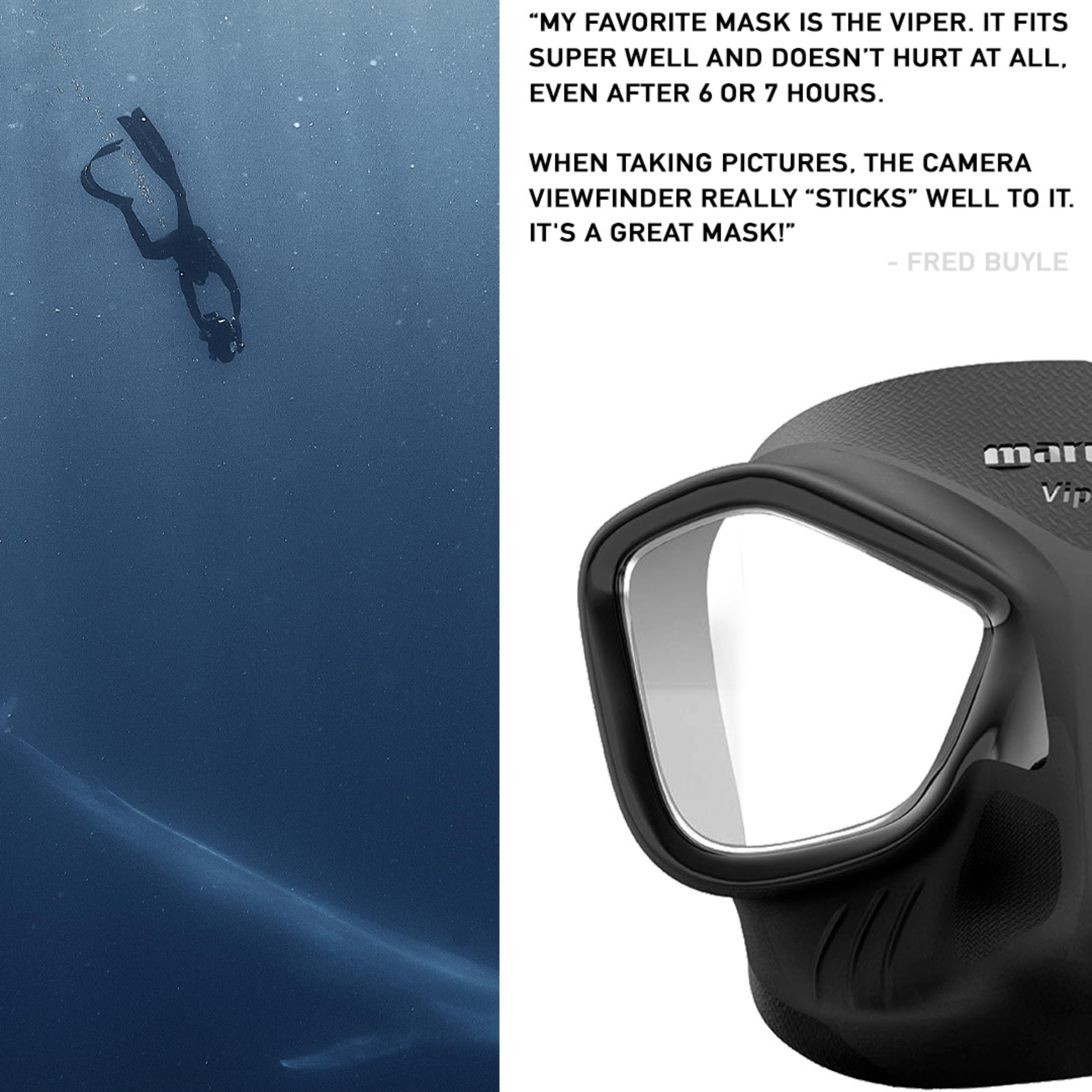 Mares Viper - Maschera Apnea Volume Minimo, Gonna Anatomica Silicone Anti-Appannamento, Pesca Subacquea