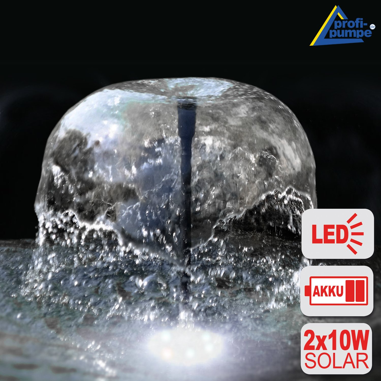 POMPA ACQUA AD ENERGIA SOLARE - FONTANA AD ENERGIA SOLARE Oasis 2002-1 - POMPA ACQUA SOLARE per stagno - POMPA SOLARE PER LAGHETTO - PANNELLO SOLARE per fontana a cascata