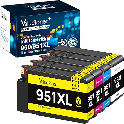 Valuetoner Cartucho de tinta de repuesto compatible para HP 950XL 951XL 950 XL 951 XL para impresora Officejet Pro 8600 8610 8100 8615 8620 8630