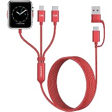 60W Fast Charging Cable for Apple Watch Charger, 6-in-1 Portable Multi Charging Cable for iPhone, Apple Watch Series 111/SE/Ultra, Essentials