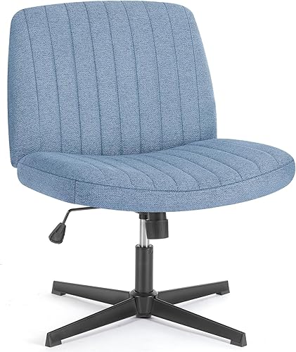 Vista 9 de OLIXIS Sillas de patas cruzadas, sin brazos, sin ruedas, asiento ancho, altura ajustable, giratorio, acolchado, tela acolchada, asiento de tela