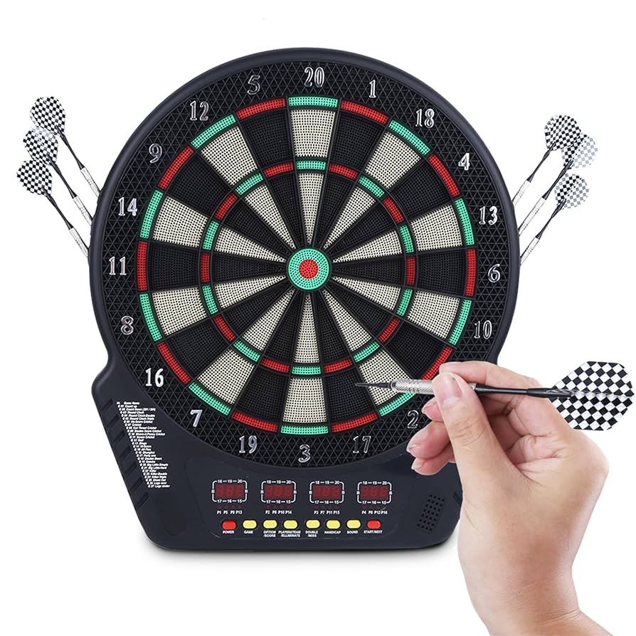 ダーツボード❤️ 電子 ソフトダーツ用 自動採点 4つのLEDディスプレイ Amazon | VastElement ダーツボード 電子 ソフトダーツ用 自動