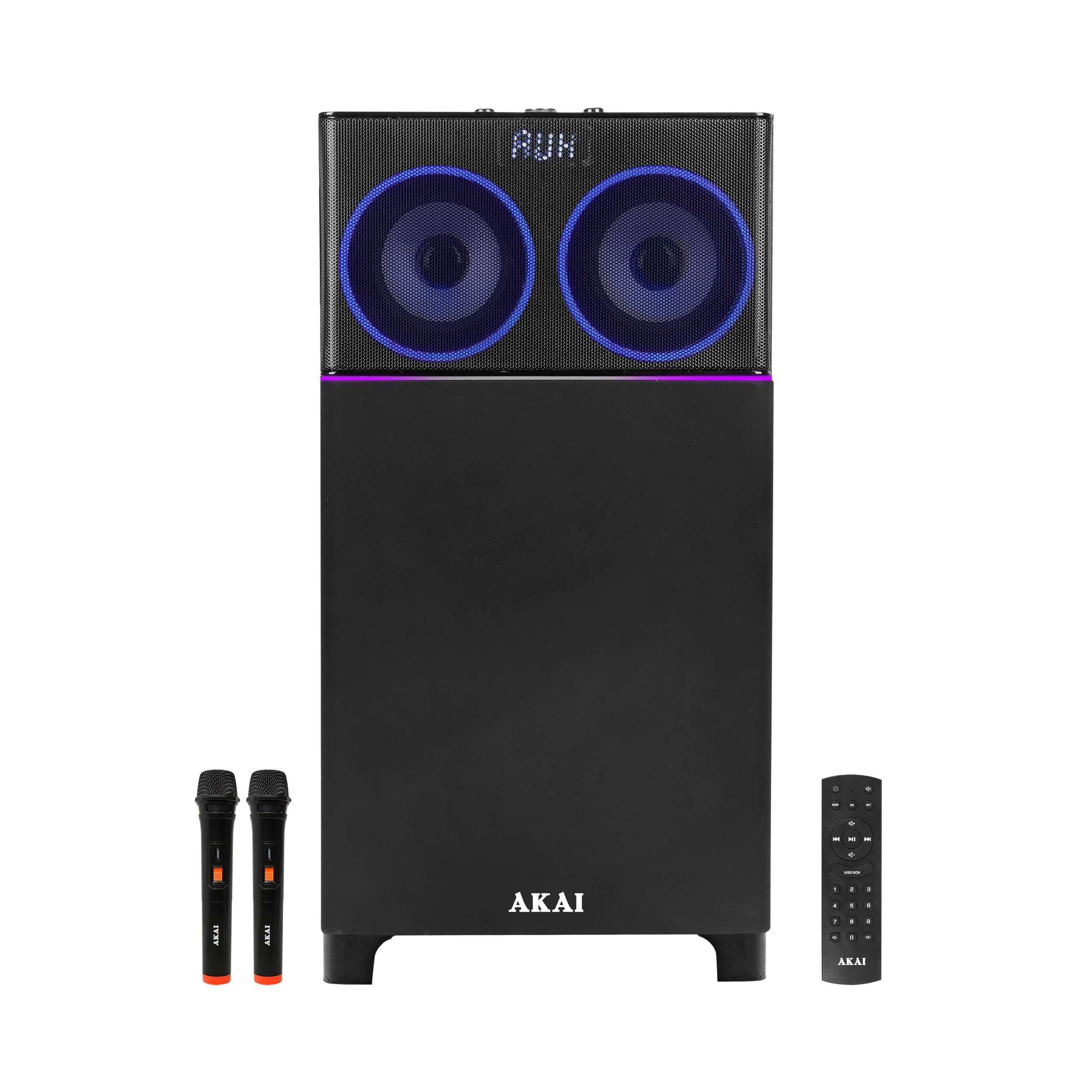 AKAI Bluetooth Party Speaker with Mic High Bass & Sound - Dynamic LED Lights 100W Home Theater Music System - Karaoke Speaker with Mic System - Support, AUX, USB (B0D54GX1X6) Amazon Price History, Amazon Price Tracker