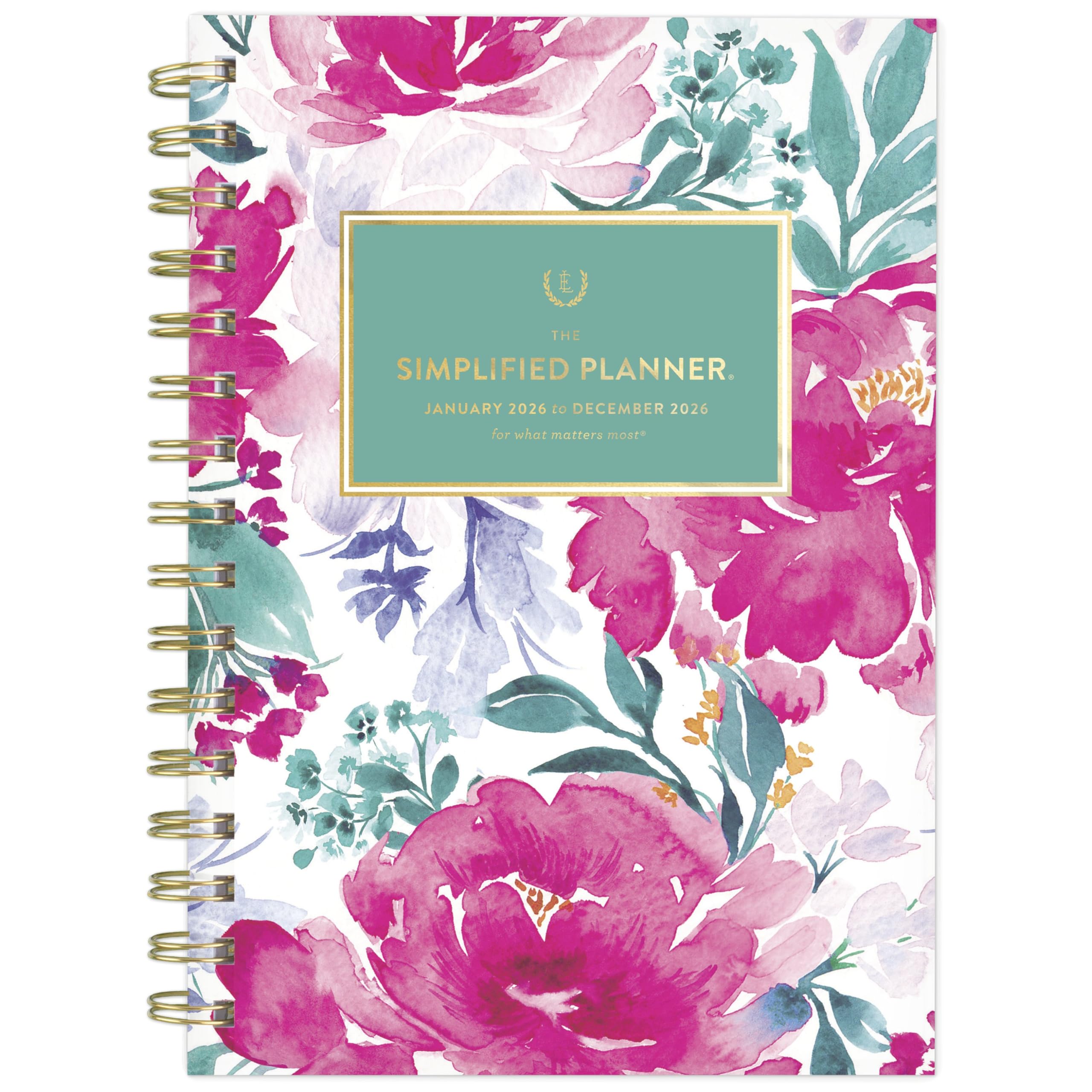 AT-A-GLANCE 2026 Planner, Simplified by Emily Ley, Weekly & Monthly, 5.5" x 8.5", Small, English Garden (EL46-200-26)