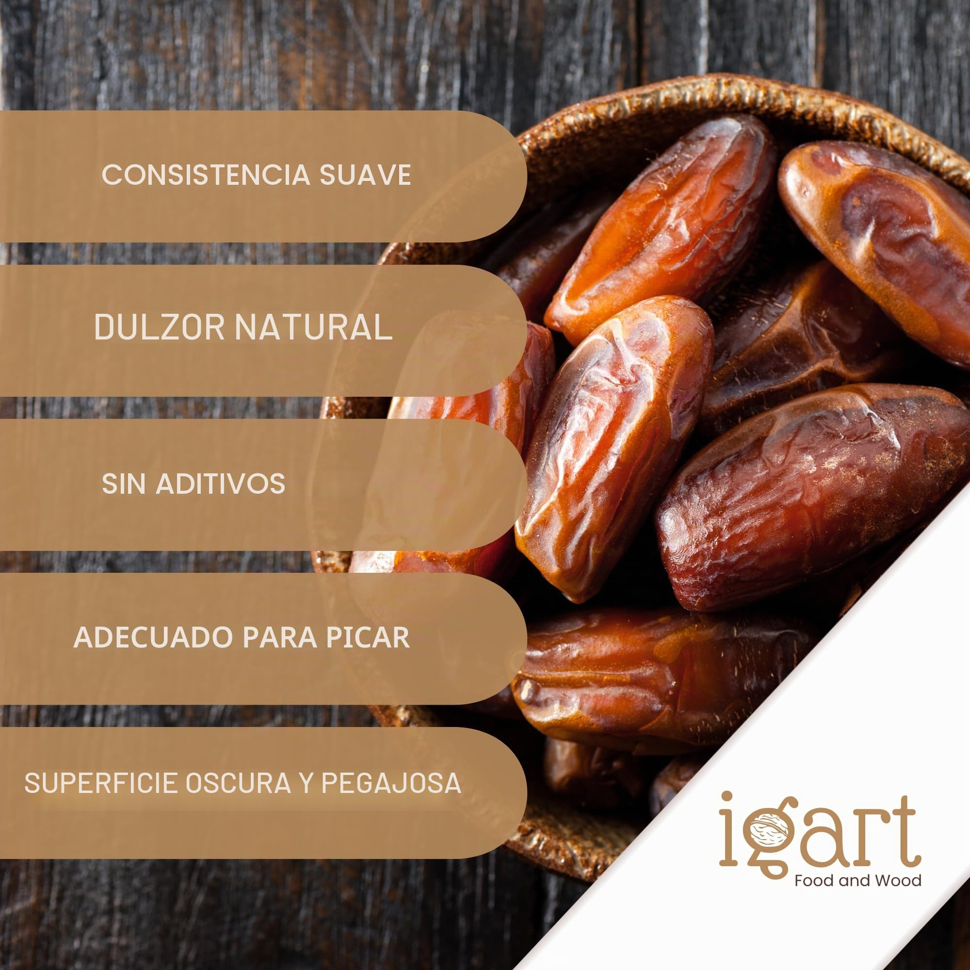 Dátiles deshidratados 10kg, Sin hueso, Calidad 1A, Ideales como snack, desayuno o para repostería, Dulzura natural