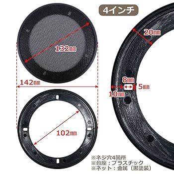 Amazon | [ネグエス] スピーカーグリル 4インチ 10cm スピーカー