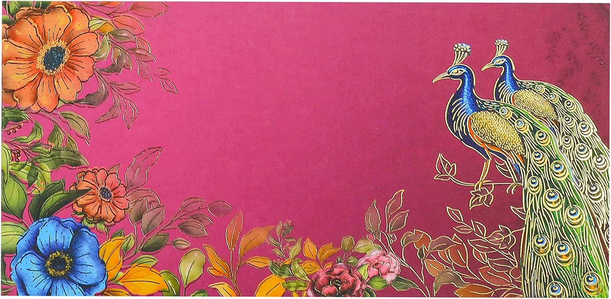 Shubh Aarambh Creations floral and peacock purple Design Shagun Envelopes Velvet Feel | Pack of 10 | purple Color