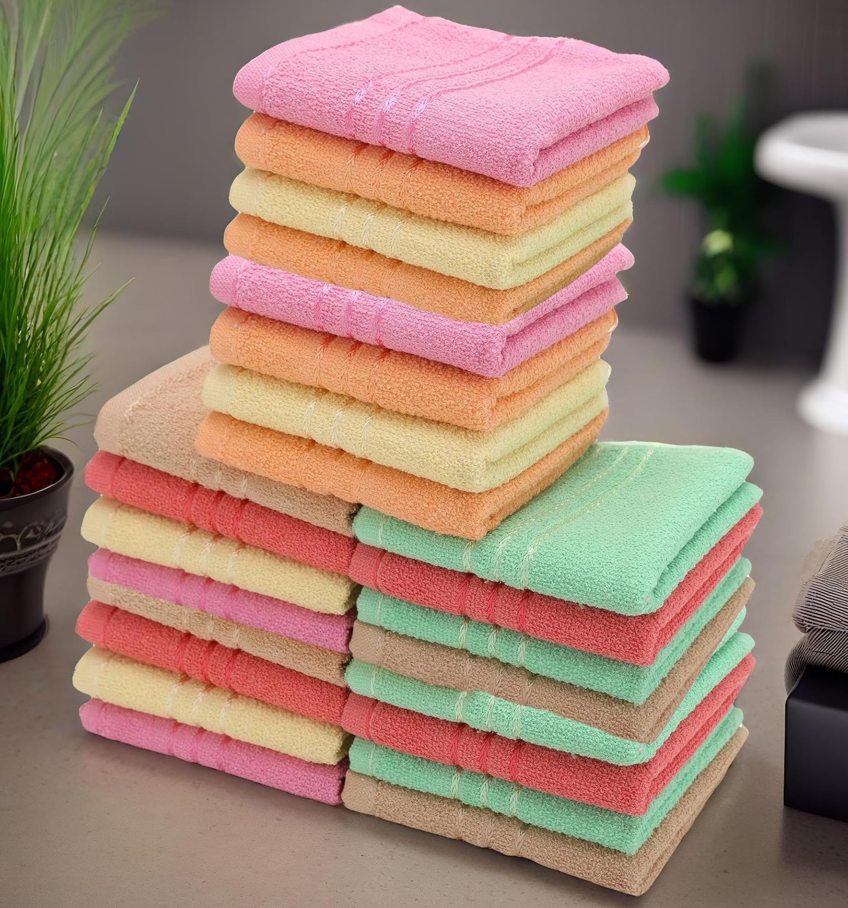 See full amazon price history chart for Weavers Villa Cotton 420 GSM Plain Soft Multicolour Face/Hand Towel (33cm X 50cm) (Multicolor Mix, Pack of 24 Towels) Weavers Villa Cotton 420 GSM Plain Soft Multicolour Face/Hand Towel (33cm X 50cm) (Multicolor Mix, Pack of 24 Towels) (B0D1NYGF6G) Amazon Price History, Amazon Price Tracker