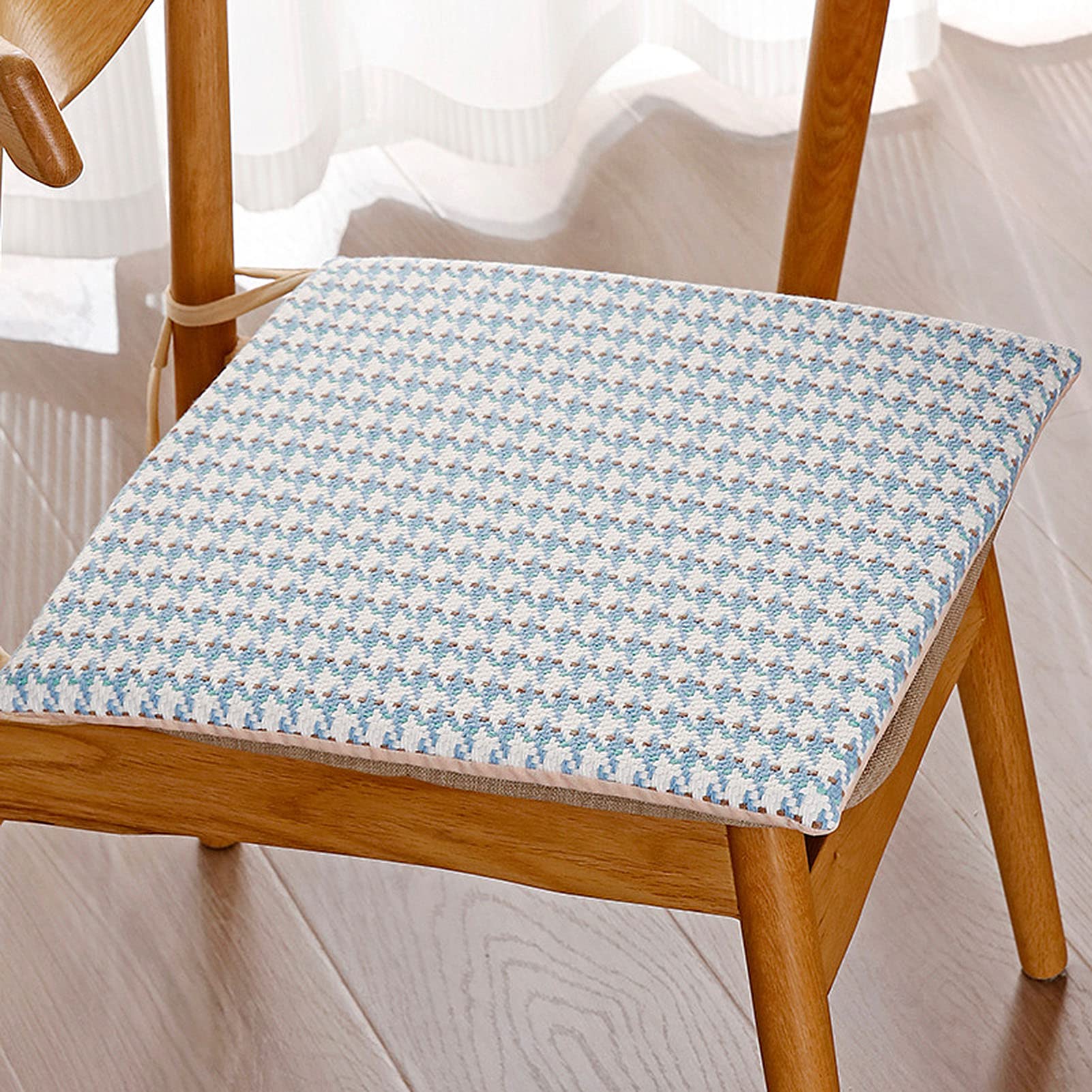 Almohadillas para sillas de comedor de lino cuadrado gris