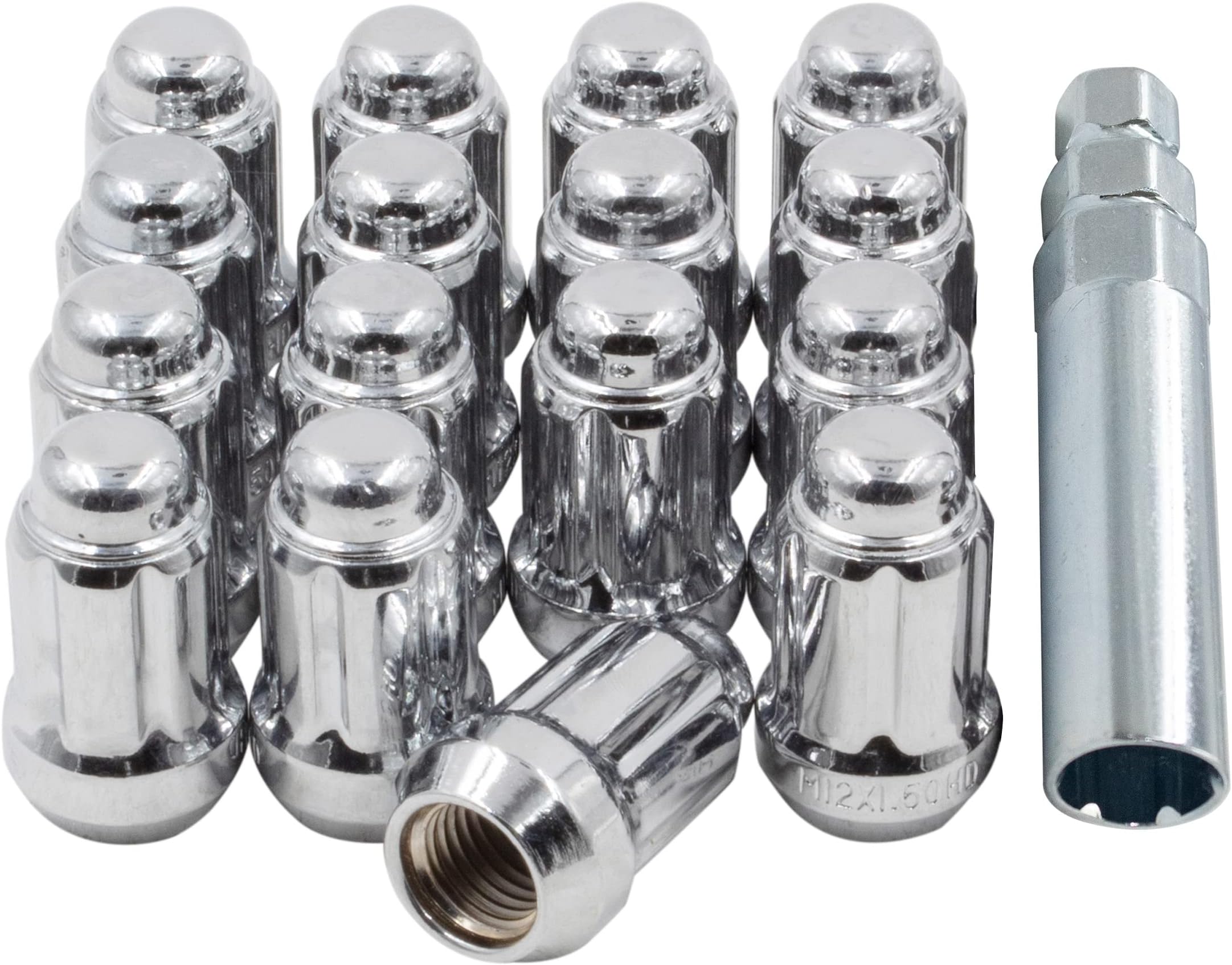 Jeu De 20 écrous De Roue Tuner Spline 12x1.25 - Chrome, Conical 60°, Pour Nissan, Avec Outil