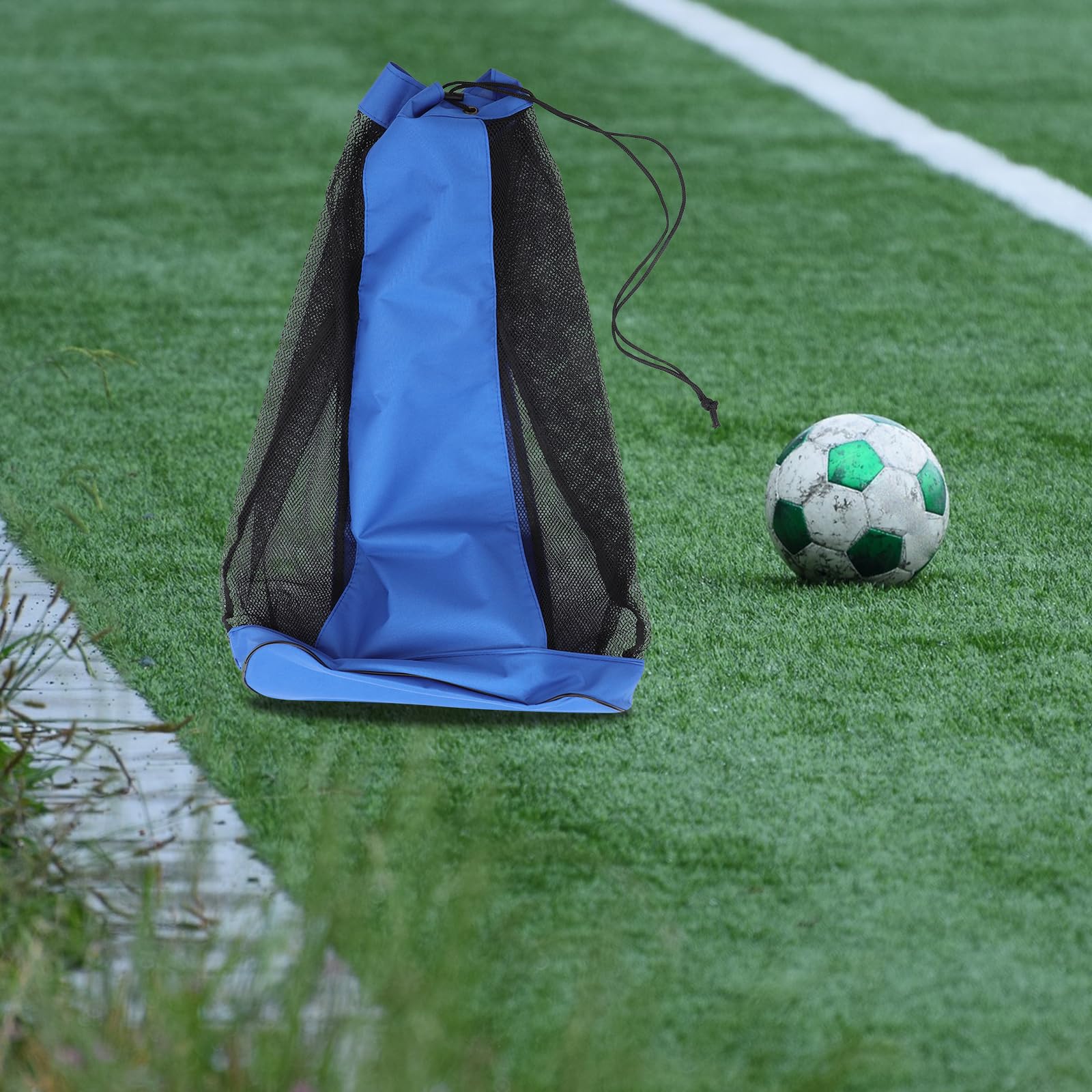 KOMBIUDA Borsa da Calcio a Rete Coulisse Resistente, Sacca Porta Attrezzatura Sportiva Ventilata Tracolla Singola per Palloni da Basket, Baseball e Nuoto, per Allenamento e Palestra