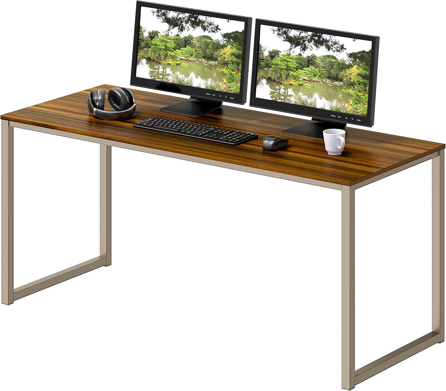 SHW Home Office Computer Desk, Walnut, 48Inch (121 cm W x 60 cm D