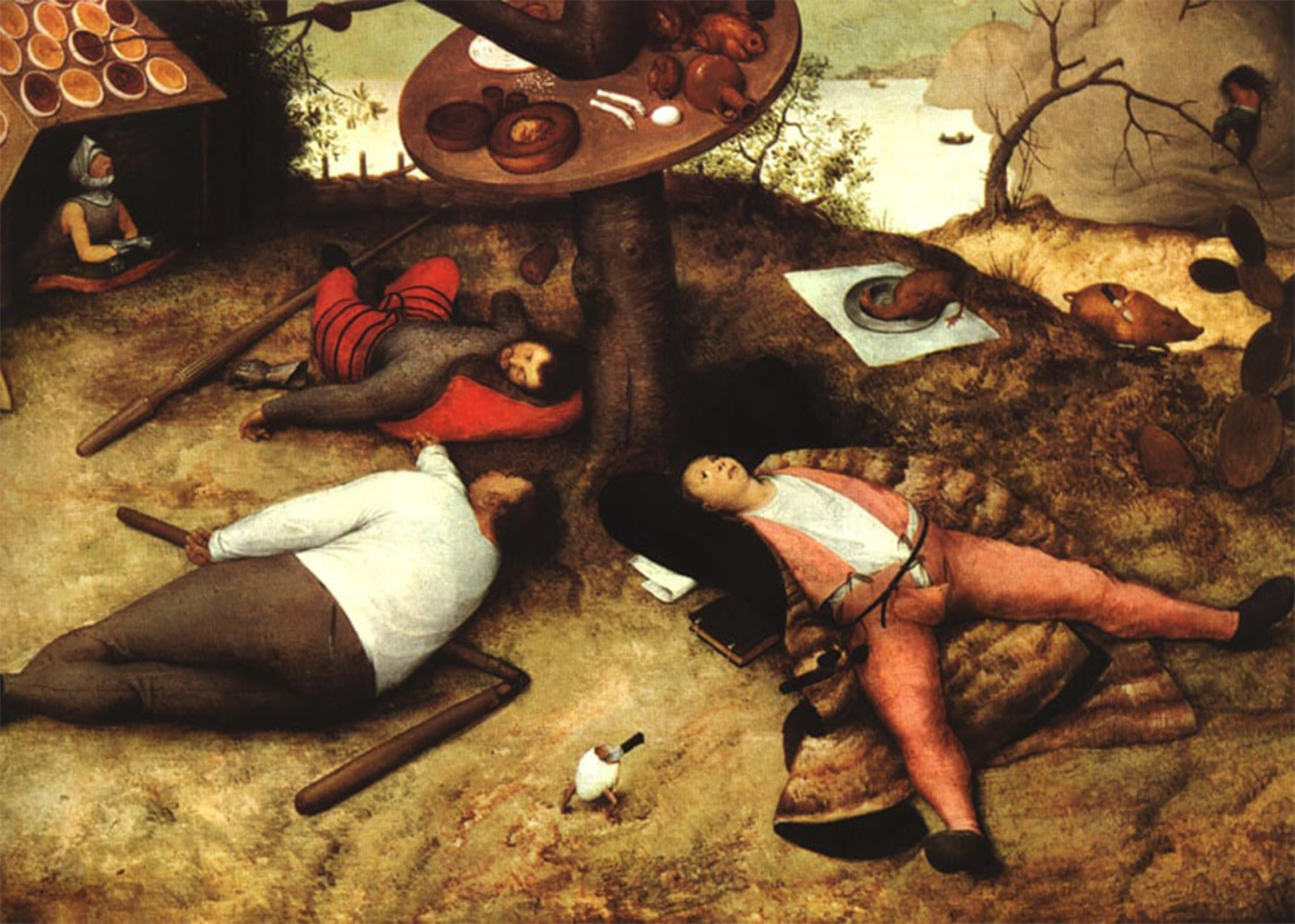 SERENDIPITP Vintage Picture Print on Canvas Wall Art Poster The Land of Cockayne Pieter the Elder Bruegel Artwork Print Poster for Wall Decor 60x90cm