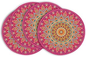 Pink and Yellow Mandala Placemats for Spring Ambiance