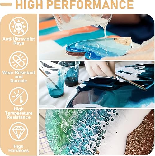 Miniatura 3 de Puduo Kit de resina epoxi de 72 onzas, resina epoxi transparente recién formulada, fuerte, sin burbujas, resina artística antiamarilleamiento que,