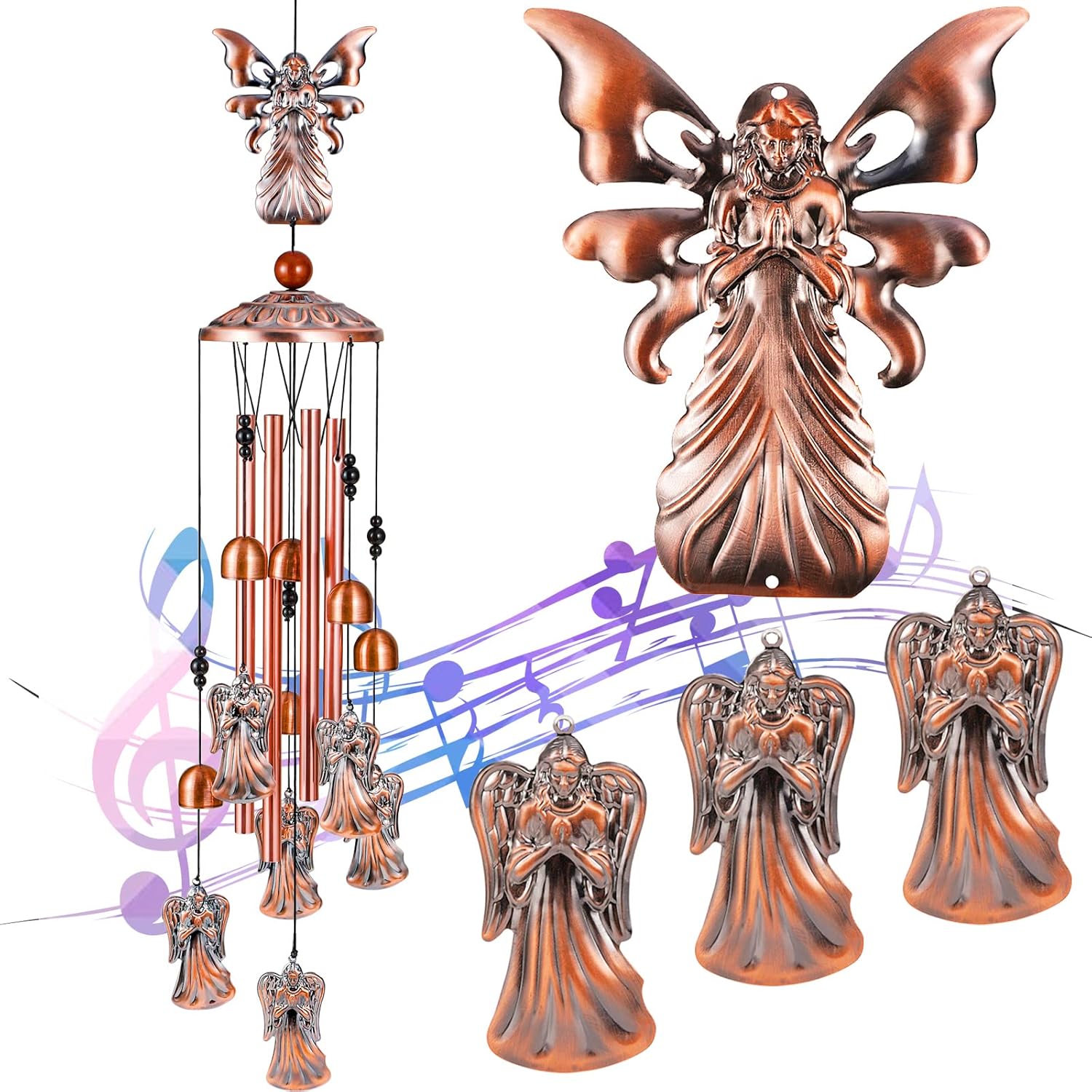 Mothers Day Wind Chimes Gifts for Mom Women,Garden Outdoor Patio Decor for Mothers Day Birthday Gifts for Women,Wind Chimes for Outside Yard Garden,Angel Mom Gifts for Mom Sister Grandma Her Wife